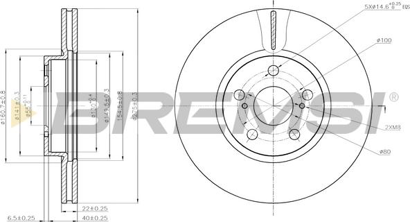 Bremsi CD7865V - Тормозной диск autospares.lv