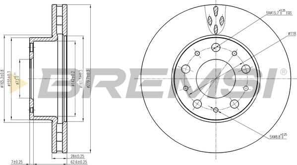 Bremsi CD7800V - Тормозной диск autospares.lv