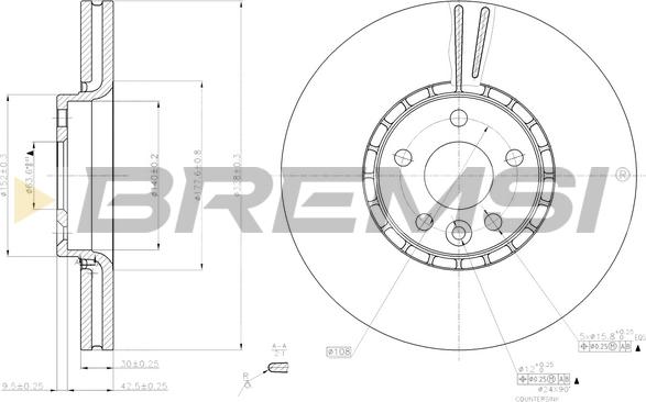 Bremsi CD7801V - Тормозной диск autospares.lv