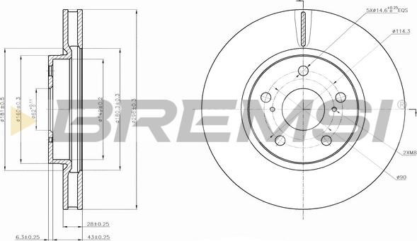 Bremsi CD7814V - Тормозной диск autospares.lv