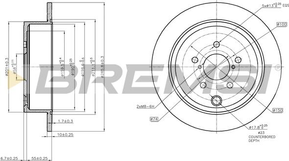 Bremsi CD7883S - Тормозной диск autospares.lv