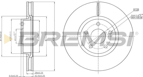 Bremsi CD7835V - Тормозной диск autospares.lv