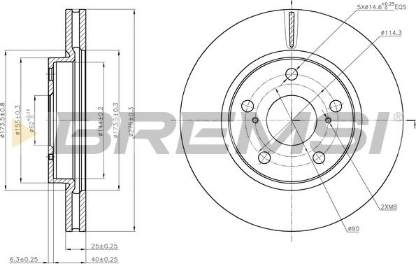 Bremsi CD7838V - Тормозной диск autospares.lv