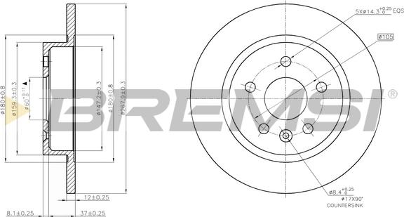 Bremsi CD7872S - Тормозной диск autospares.lv