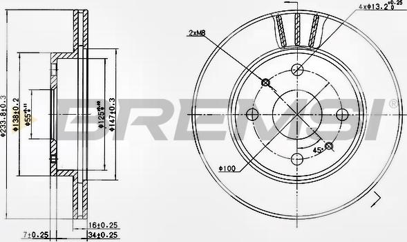 Bremsi CD7394V - Тормозной диск autospares.lv