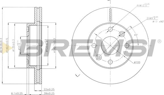 Bremsi CD7391V - Тормозной диск autospares.lv