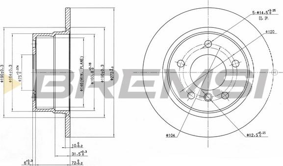 Bremsi CD7361S - Тормозной диск autospares.lv