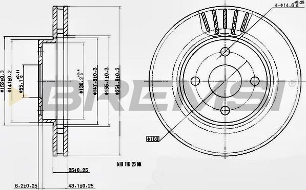 Bremsi CD7309V - Тормозной диск autospares.lv