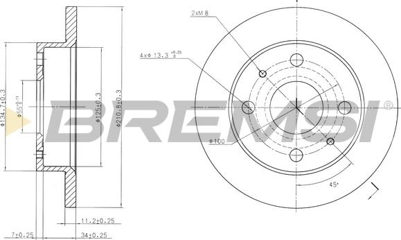 Bremsi CD7302S - Тормозной диск autospares.lv