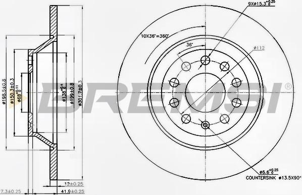 Bremsi CD7307S - Тормозной диск autospares.lv