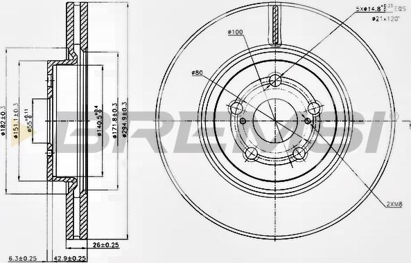 Bremsi CD7315V - Тормозной диск autospares.lv