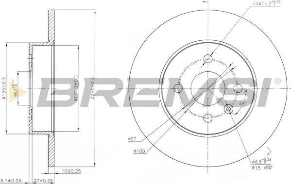 Bremsi CD7313S - Тормозной диск autospares.lv