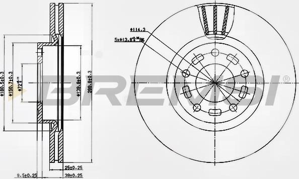 Bremsi CD7312V - Тормозной диск autospares.lv