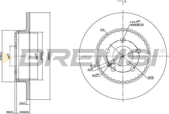 Bremsi CD7317S - Тормозной диск autospares.lv