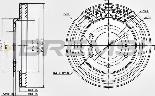 Bremsi CD7384V - Тормозной диск autospares.lv