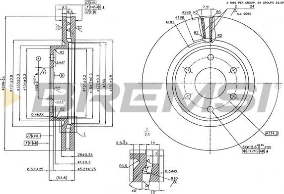 Bremsi CD7332V - Тормозной диск autospares.lv