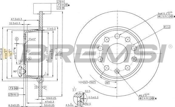 Bremsi CD7328S - Тормозной диск autospares.lv