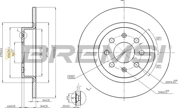 Bremsi CD7299S - Тормозной диск autospares.lv