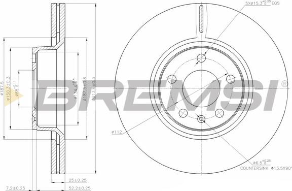 Bremsi CD7291V - Тормозной диск autospares.lv