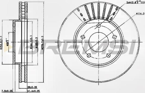 Bremsi CD7249V - Тормозной диск autospares.lv