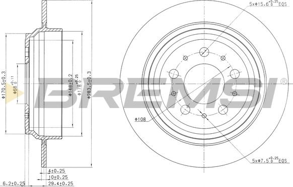 Bremsi CD7259S - Тормозной диск autospares.lv