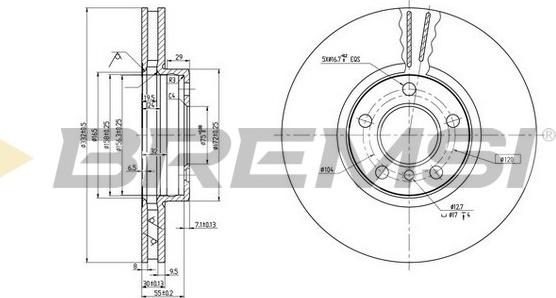 Bremsi CD7256V - Тормозной диск autospares.lv