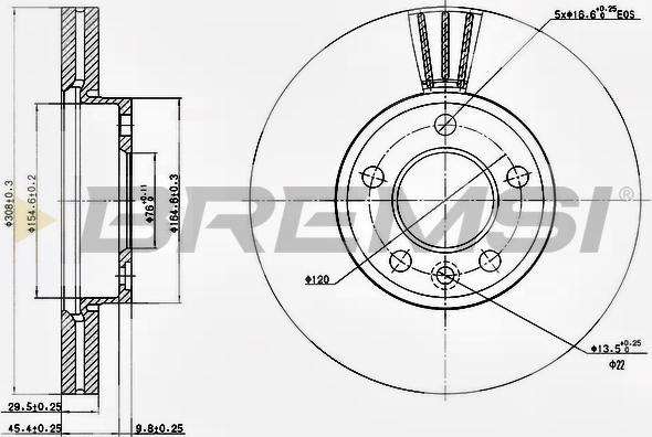 Bremsi CD7253V - Тормозной диск autospares.lv