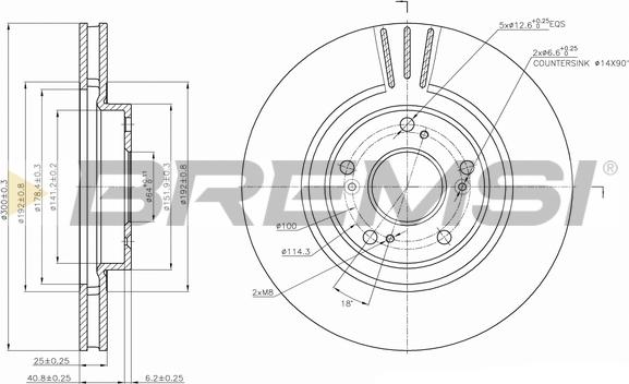 Bremsi CD7266V - Тормозной диск autospares.lv