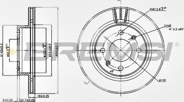 Bremsi CD7268V - Тормозной диск autospares.lv