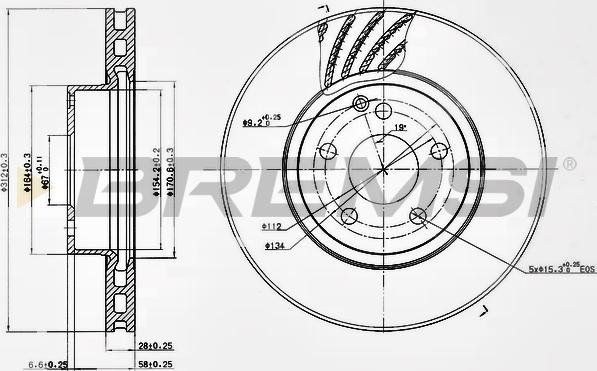 Bremsi CD7263V - Тормозной диск autospares.lv