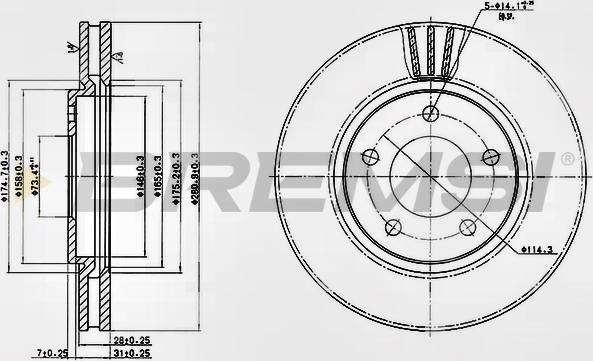 Bremsi CD7214V - Тормозной диск autospares.lv