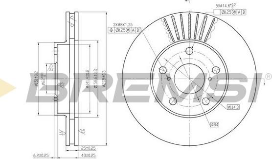 Bremsi CD7216V - Тормозной диск autospares.lv