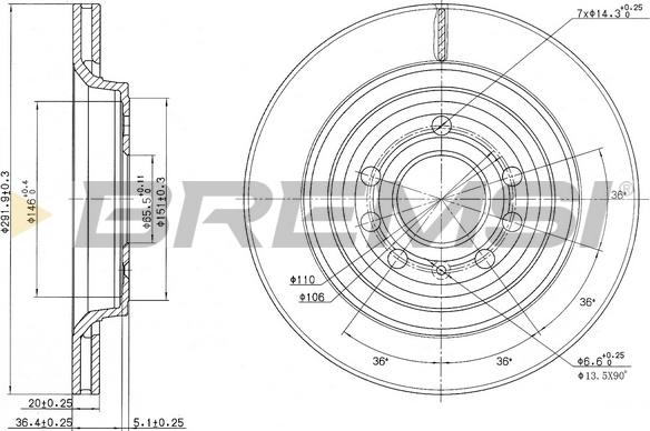 Bremsi CD7289V - Тормозной диск autospares.lv