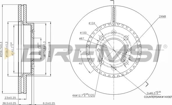 Bremsi CD7281V - Тормозной диск autospares.lv