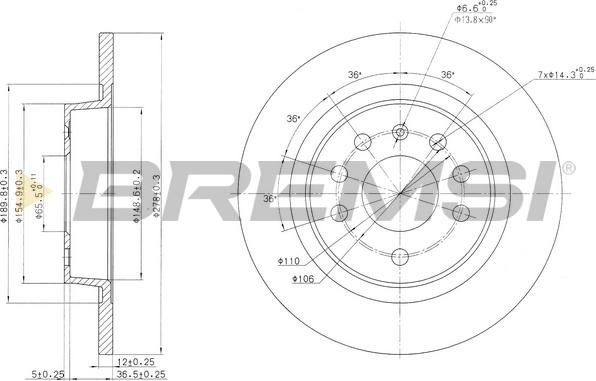 Bremsi CD7288S - Тормозной диск autospares.lv