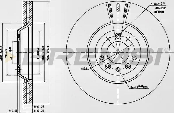 Bremsi CD7274V - Тормозной диск autospares.lv