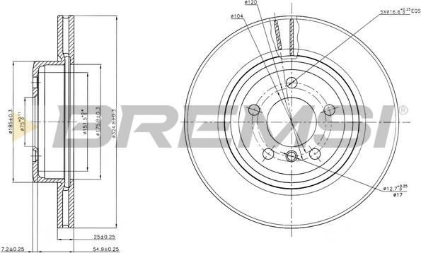 Bremsi CD7271V - Тормозной диск autospares.lv