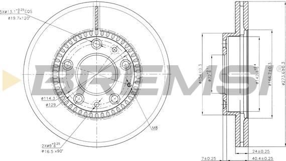 Bremsi CD7278V - Тормозной диск autospares.lv