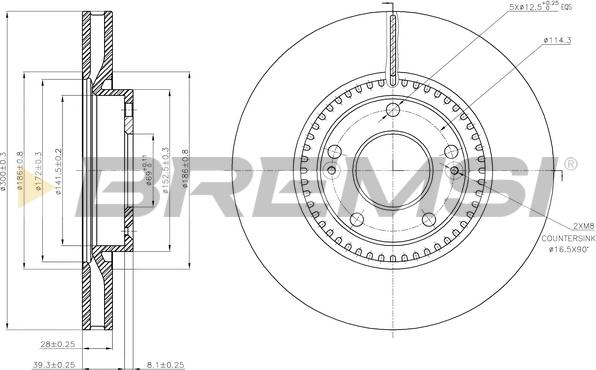 Bremsi CD7795V - Тормозной диск autospares.lv