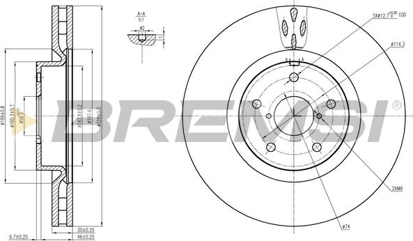 Bremsi CD7749V - Тормозной диск autospares.lv