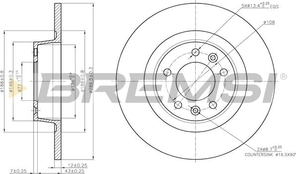 Bremsi CD7744S - Тормозной диск autospares.lv