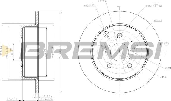 Bremsi CD7704S - Тормозной диск autospares.lv