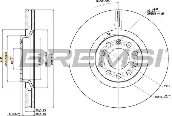 Bremsi CD7705V - Тормозной диск autospares.lv