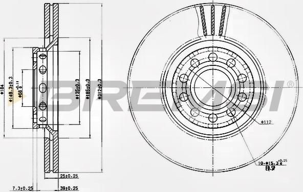 Bremsi CD7707V - Тормозной диск autospares.lv