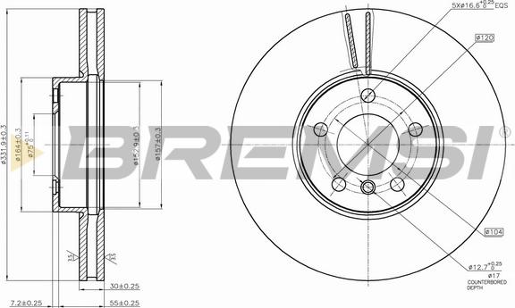 Bremsi CD7714V - Тормозной диск autospares.lv