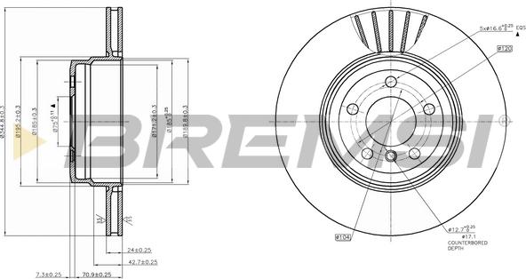 Bremsi CD7716V - Тормозной диск autospares.lv