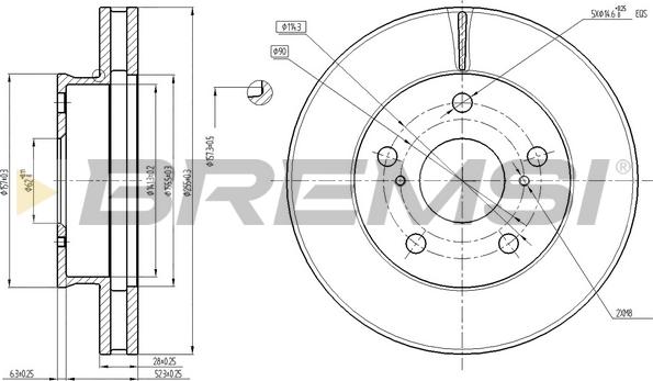 Bremsi CD7782V - Тормозной диск autospares.lv