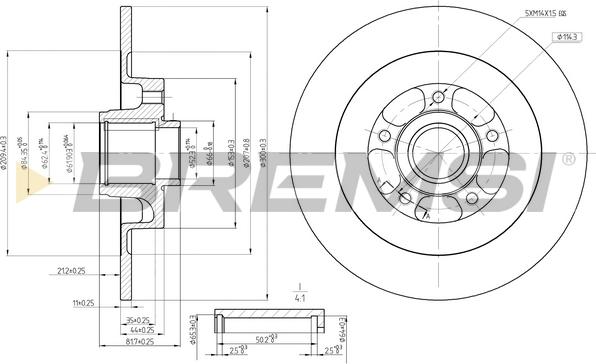 Bremsi CD7725S - Тормозной диск autospares.lv