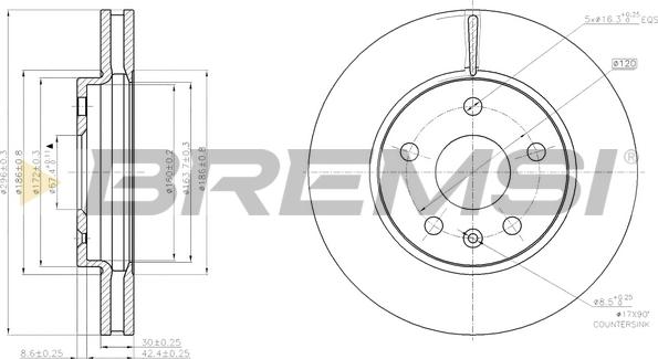 Bremsi CD7721V - Тормозной диск autospares.lv