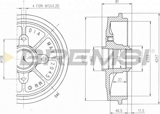 Bremsi CR5471 - Тормозной барабан autospares.lv